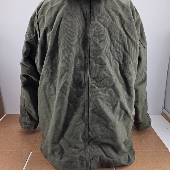 Carhartt Jacket C95 ARG Green Sherpa Lined Coat Duck Canvas Work Chore 2 XL - Picture 12 of 12